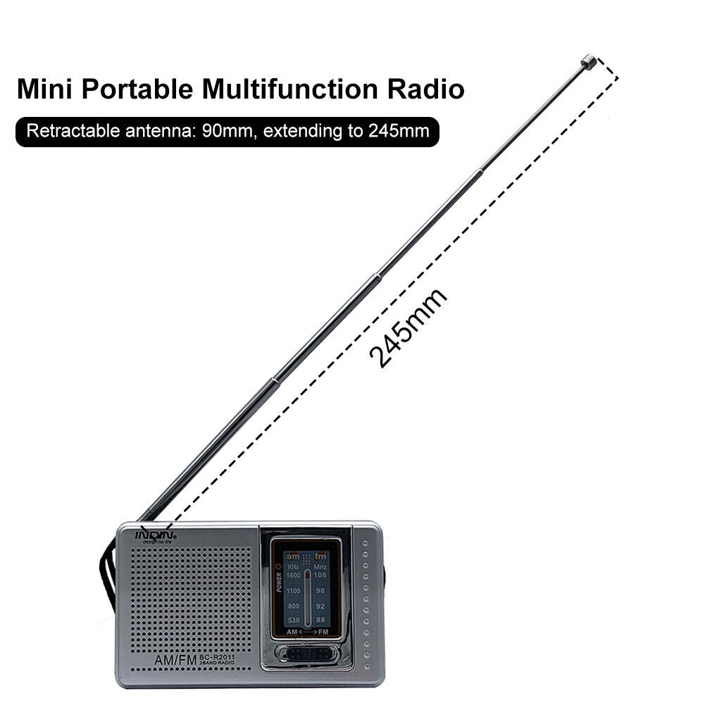 Mini Portable Light Radio Outdoor Emergency AM FM Dual Band with Antenna