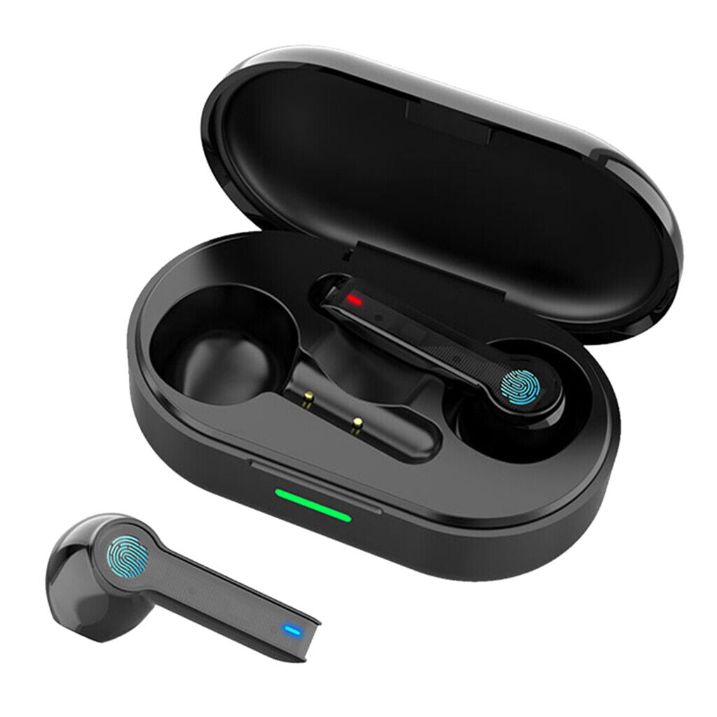 Wireless Bluetooth 5.0 Headphones TWS Earbuds Earphones w/ Mic  Black