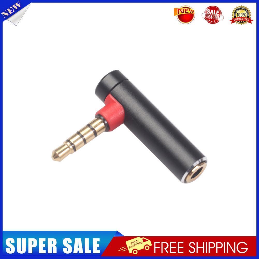 90Degree L-shape 3.5mm Male To Female Audio Converter Earphone Jack (Black)