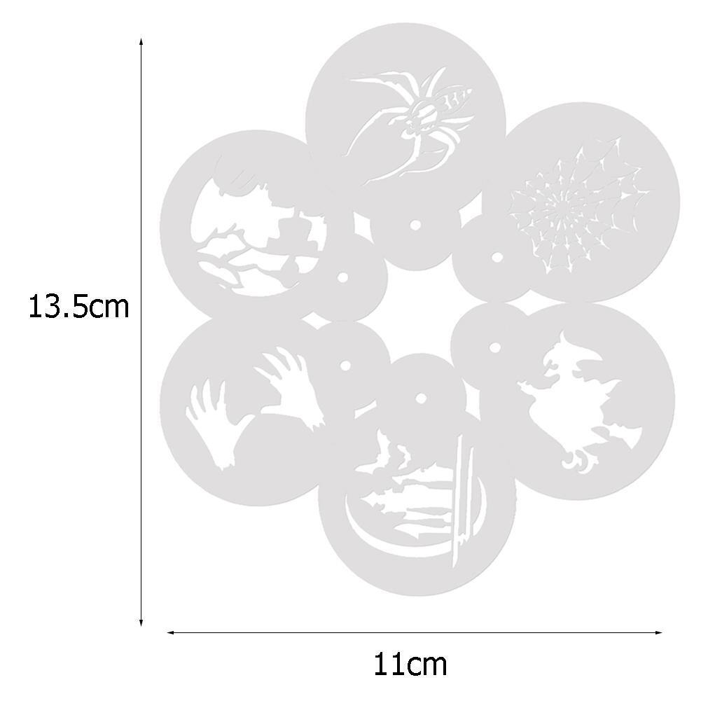 6pcs/Set DIY Halloween Coffee Stencils Cake Baking Scrapbook Templates (A)