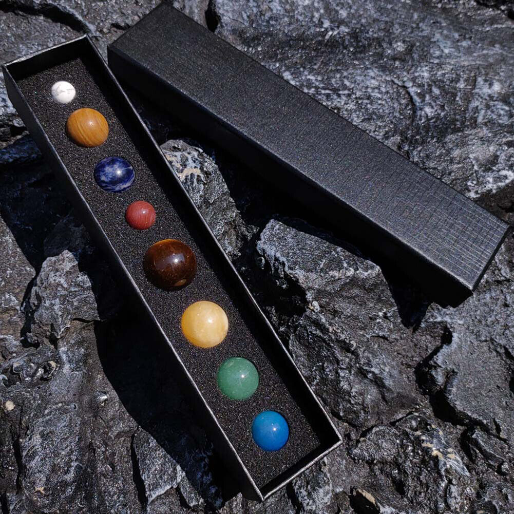 Crystal Solar System Eight Planet Balls Gem Collection Home Decor Ornament