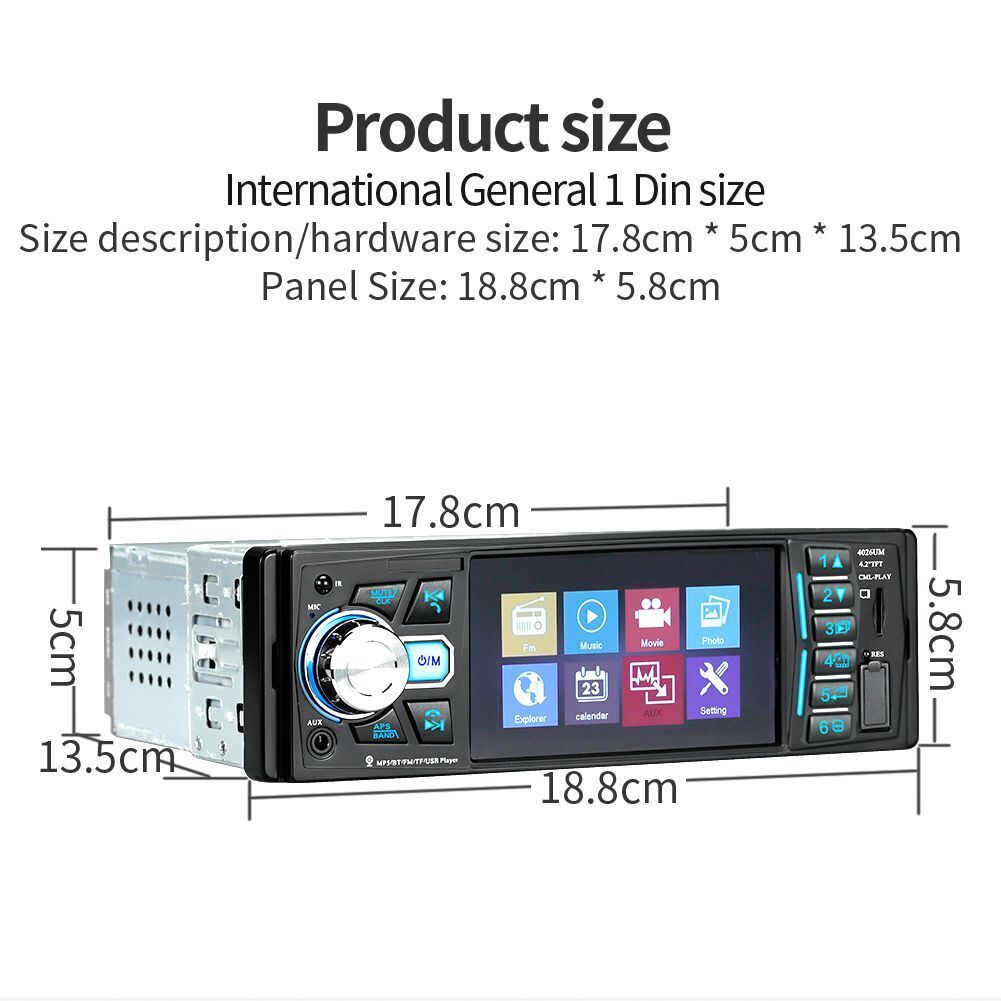 Camera Car Stereo Radio Car MP5 Player In-dash Audio Head Unit Bluetooth
