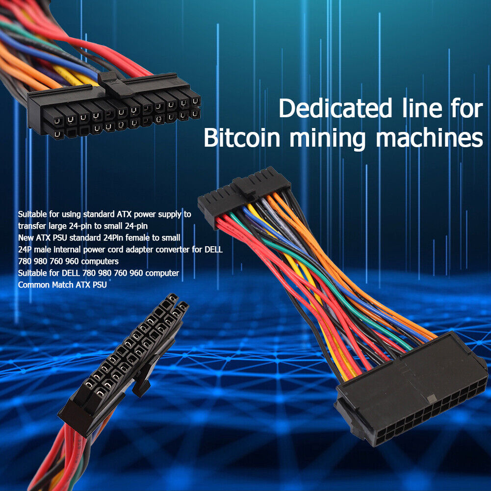 24Pin Female to Mini 24P Male Internal Power Cable for DELL 780 980 760 960