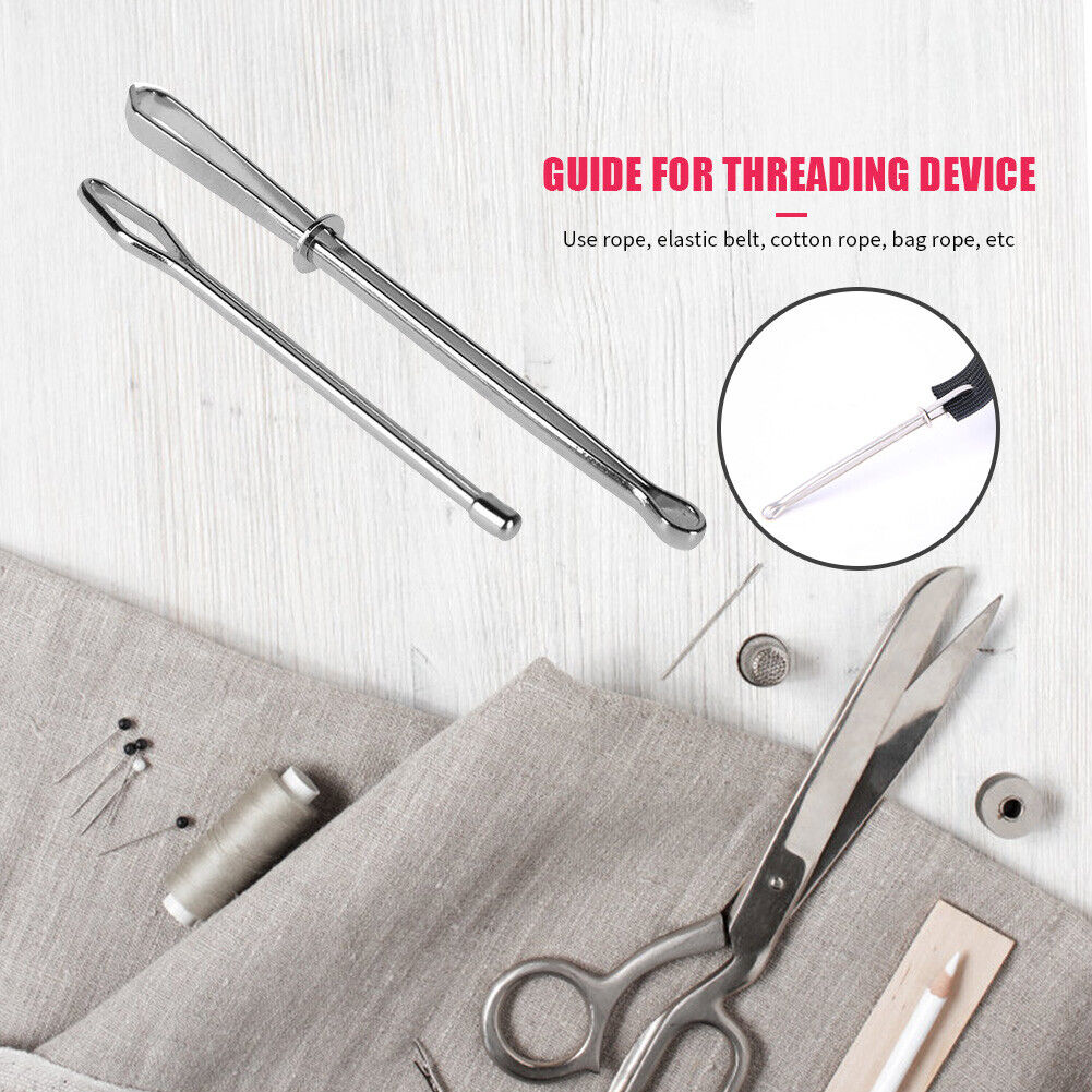 2pcs Stainless Steel Bodkin Wear Elastic Rope Threaders Guide Wearing Tools