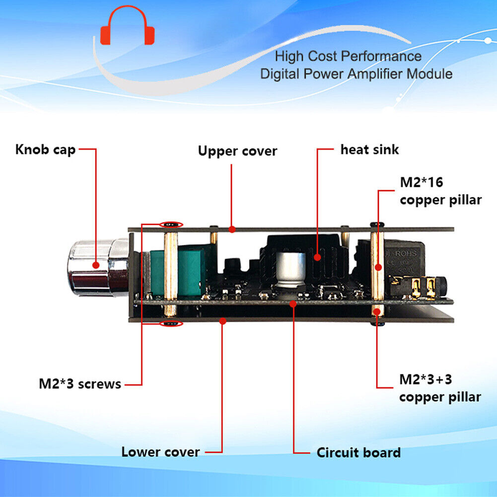 ZK-MT21 2x50W+100W Stereo BT5.0 2.1 Channel Digital Power Amplifier Board