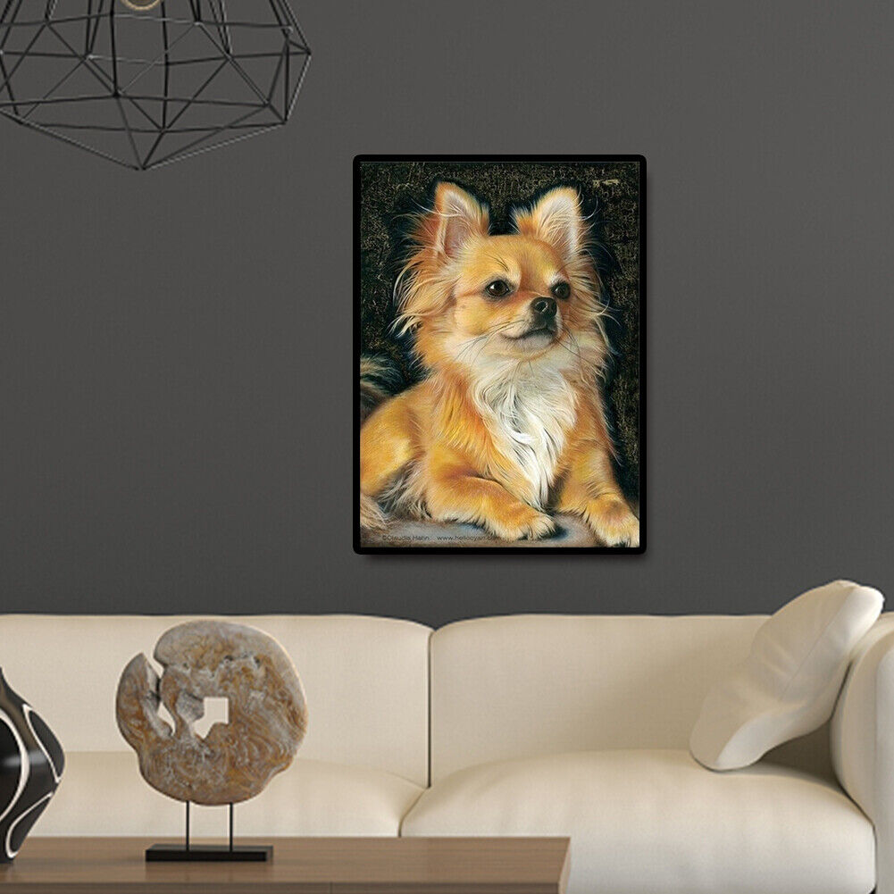 Full Drill Round Diamond Painting Dog Cross Stitch 5D Embroidery Bead Art