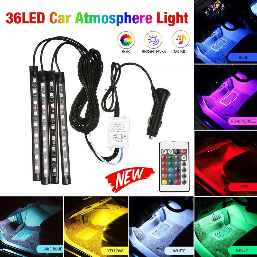 Car Decorative Light Strip Car Interior Footwell Strip Lights Atmosphere Lamp