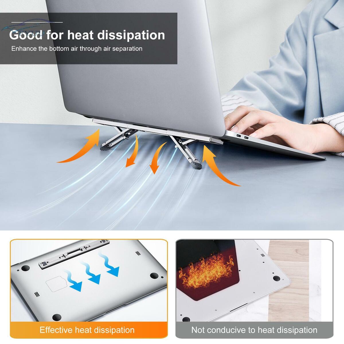 CNC Aluminum Vertical Laptop Stand Adjustable Angle Foldable Holder For Tablet