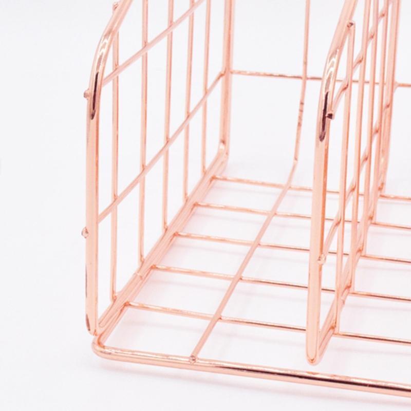 Hollow-out Metal File Organizer Holder Office Desk Organizer Magazine Holders