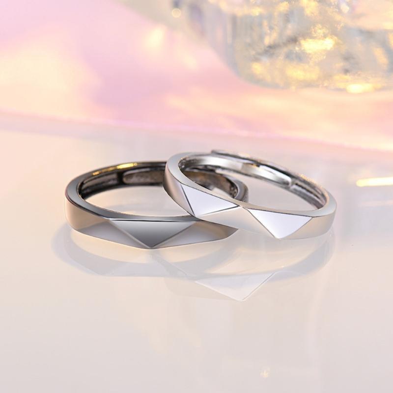 2 Pcs Couple Ring Set for Her Black White Adjustable Finger Thumb Jewelry