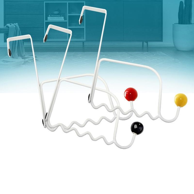 3x Over The Door Hooks Bathroom Organizer for Hanging Key Towels Robes Brush Bag