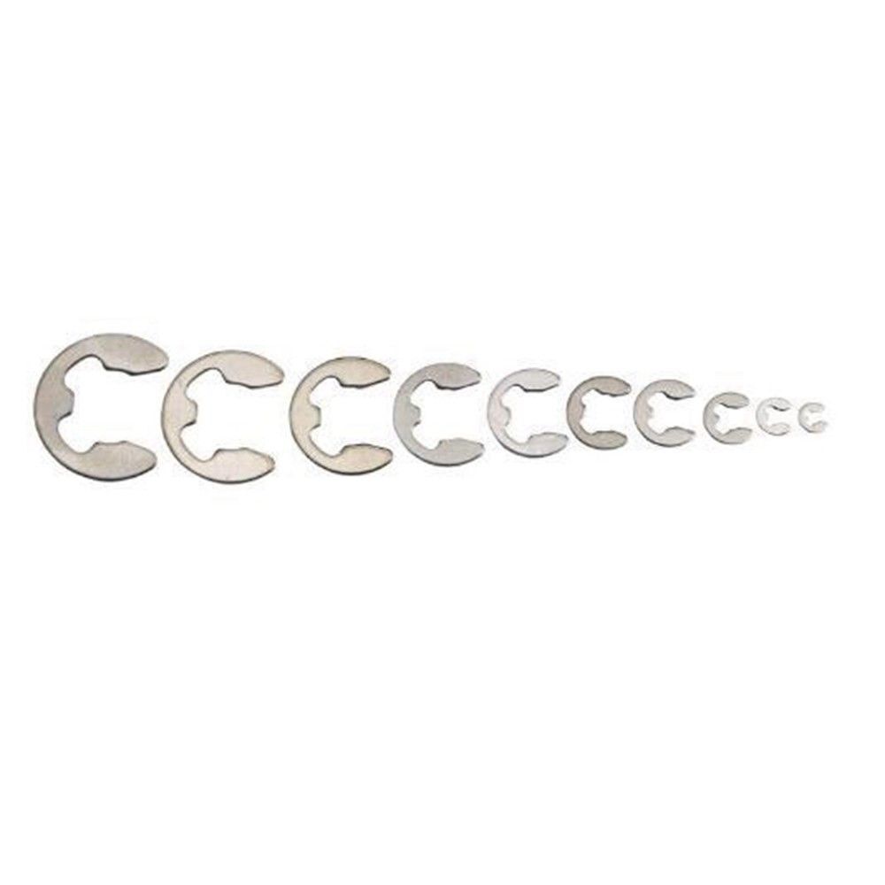 120Pcs 304 Stainles Steel E-Clip Retaining Circlip Assortment Kit 1.5mm to10mm@