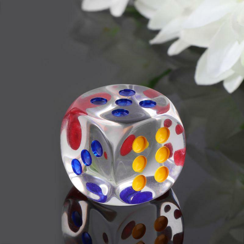 35mm Colorful Transparent Dice 6 Sides D&D Cambling Club Party Dice Board Game