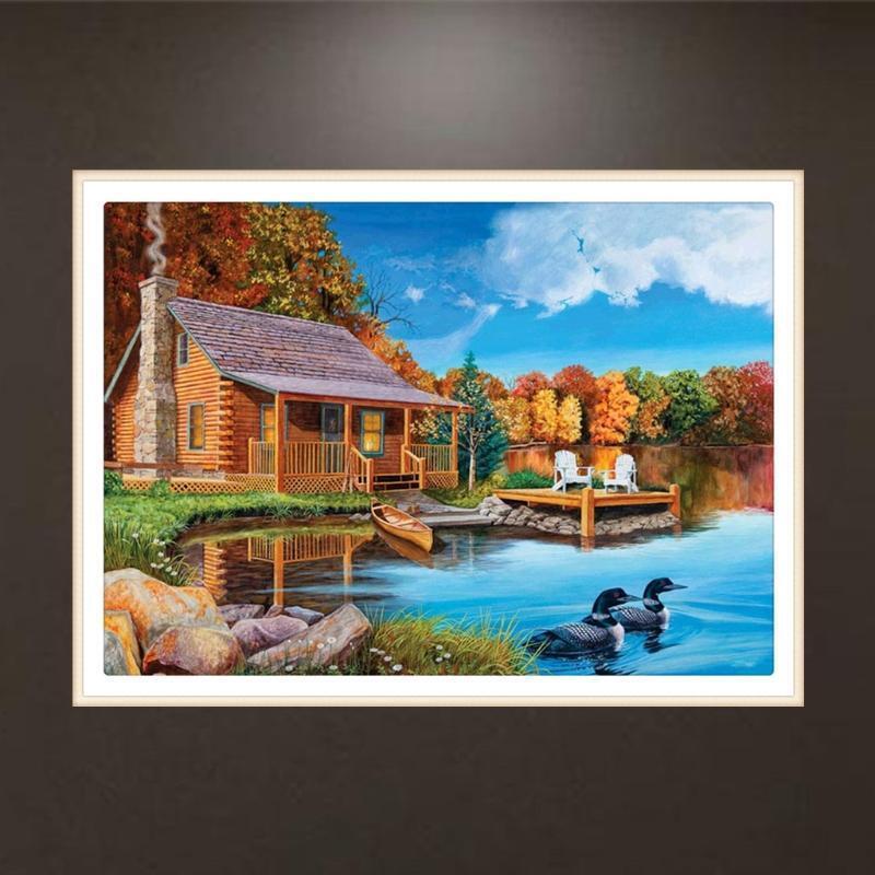 House 5D Full Diamond Embroidery Painting DIY Painting Cross Stitch Home Decor
