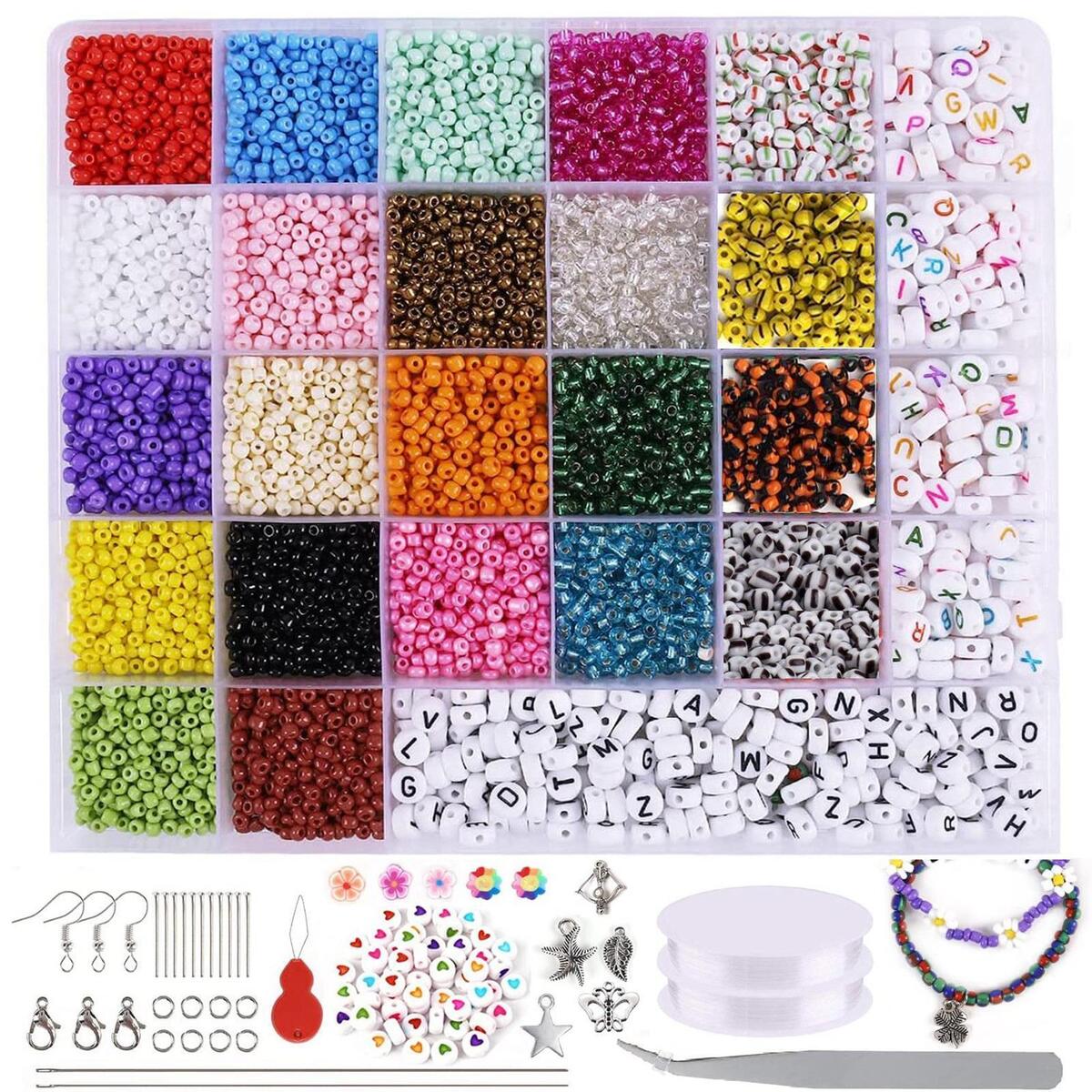 8061Pcs Beads for Jewelry Making Supplies Kit for DIY Art and Craft Bracelets