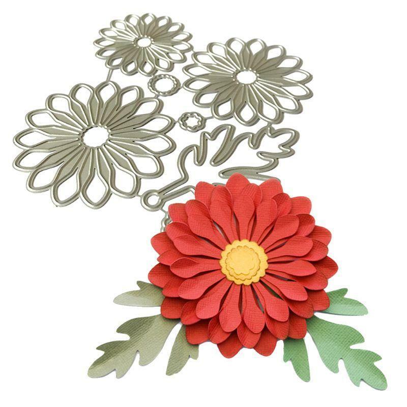 Round Flower Leaf Metal Cutting Dies Stencil Scrapbooking DIY Album  Paper card