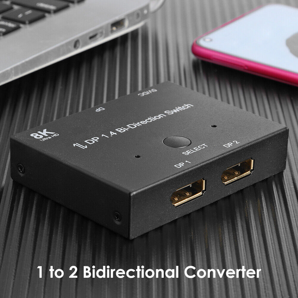 Displayport Splitter DP1.4 8K Bi-Direction Switch Adapter 1x2/2x1 Switcher