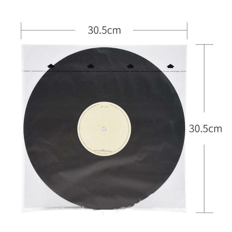 20 Pieces Three-layer Hdpe Film +Rice Paper Inner Bag for 12 Inches Vinyl Record