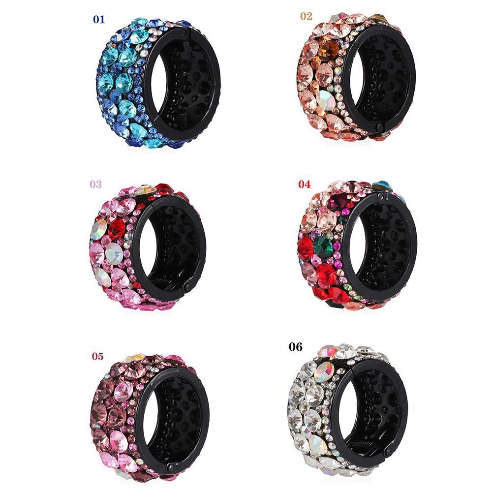 Diamond Ring Plastic Buckle Headband Crystal Hairband Hair Clip Ponytail Holder