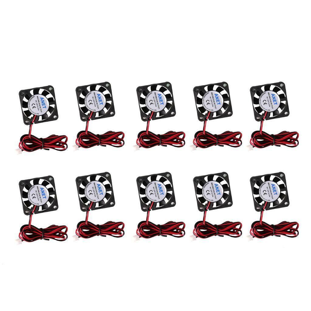 10 Pieces New 40x40x10mm 4010 Computer 9-Blade DC Cooling Fan 2-Pin 2.54