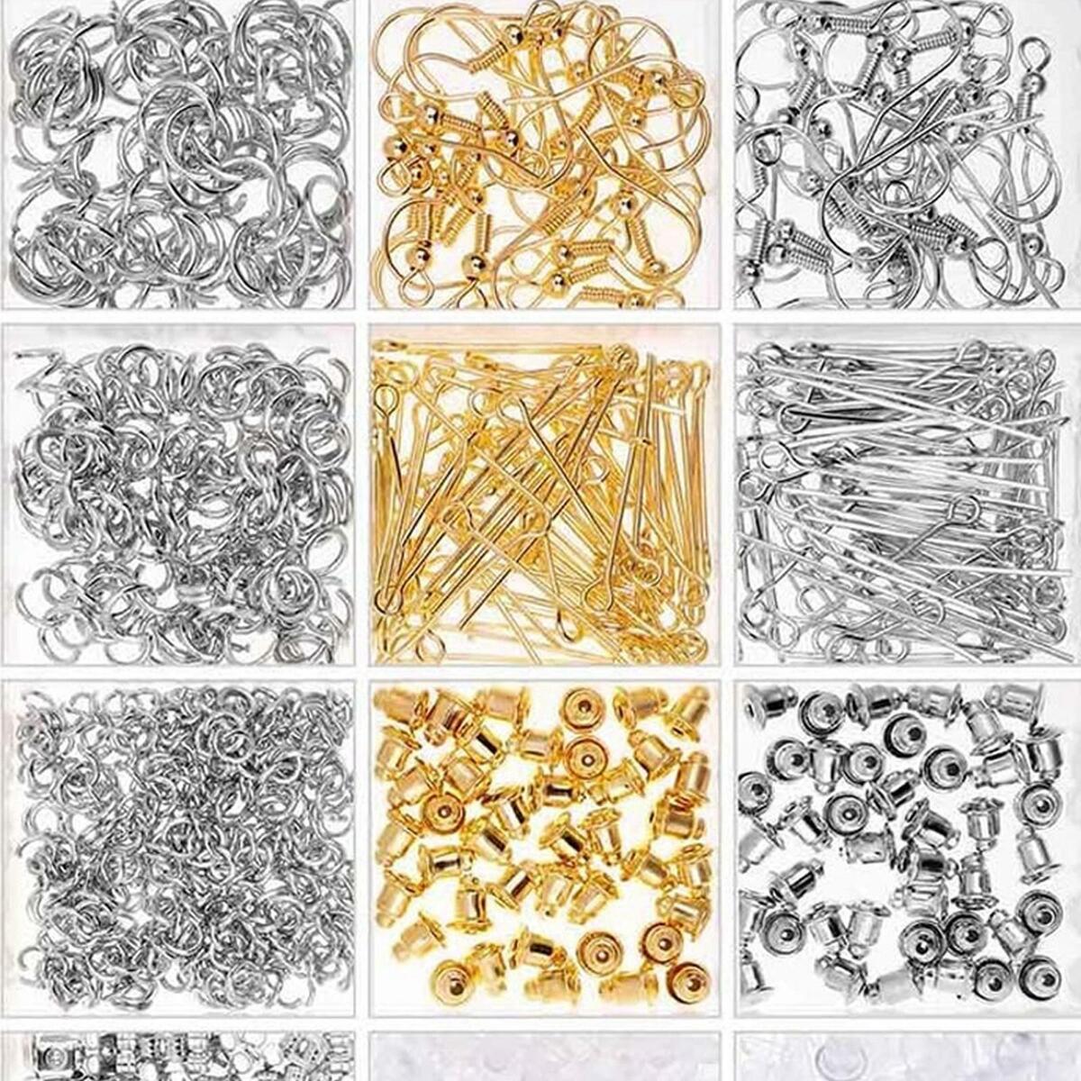 2290Pcs Earring Making Kit Backs Tools Jump Rings Opener Earring Repair