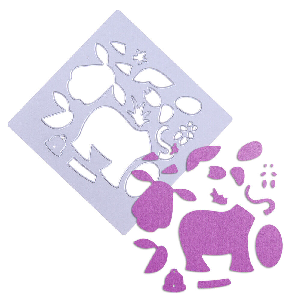 Dairy Cattle Cow Craft Puzzle Die Cutting Stencil Scrapbooking DIY Decor