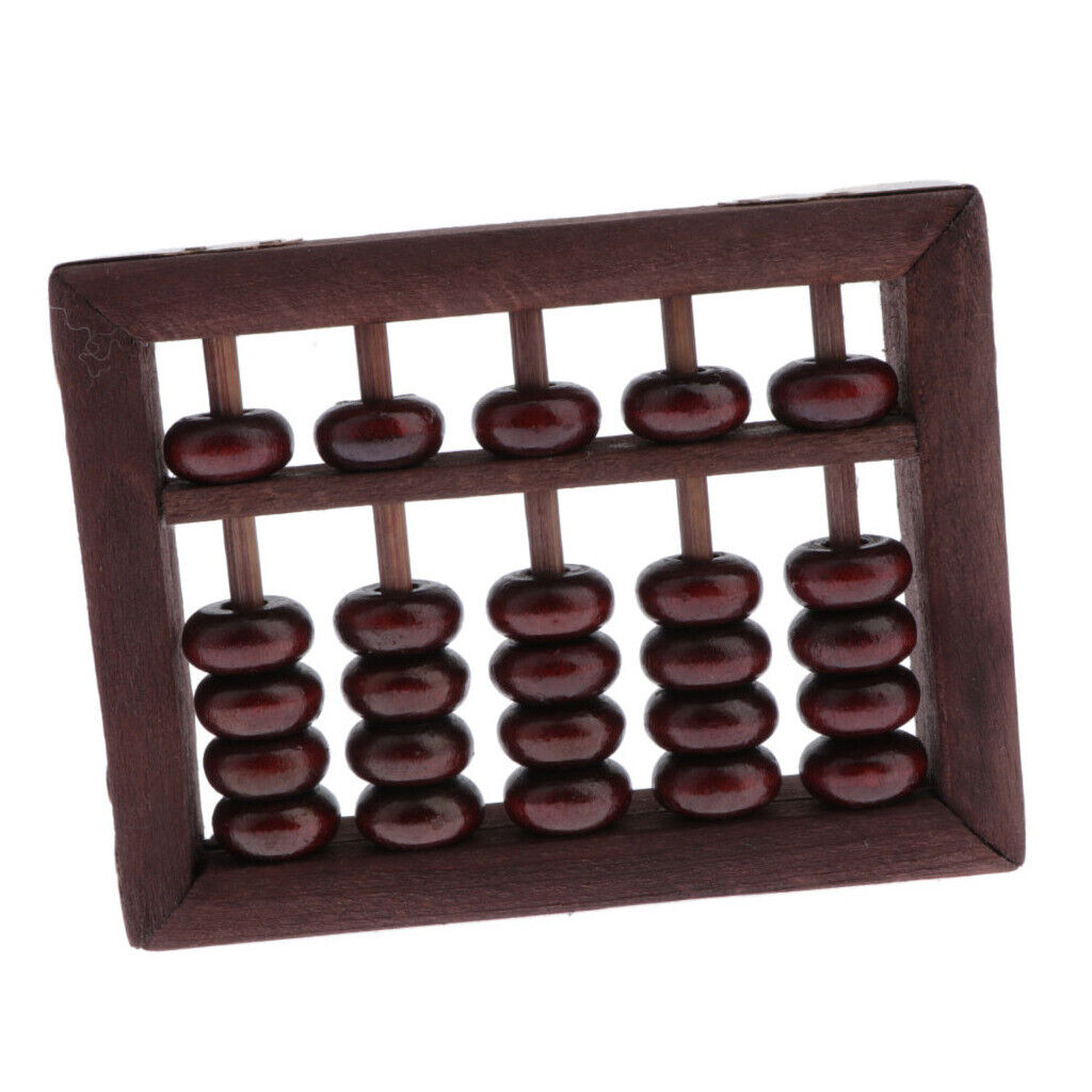 Chinese Wooden Bead 5 Rods Arithmetic Abacus  Collectible