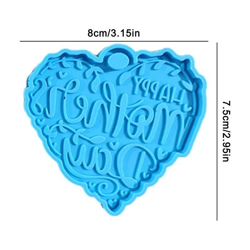 Mother's Day Love Heart Letters Keychain UV Crystal Epoxy Mold DIY Crafts Mould