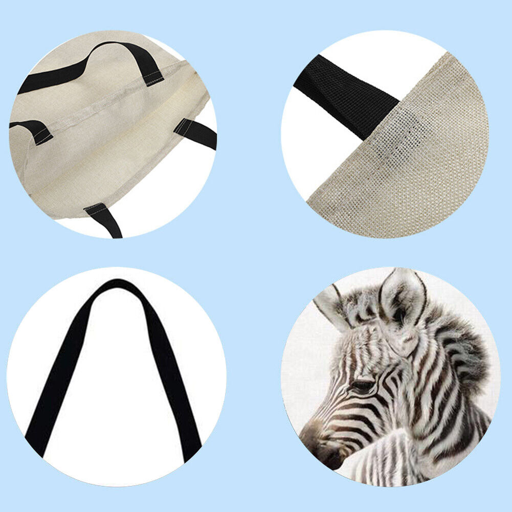 Zebra Printed Shoulder Shopping Bag Casual Large Tote Handbag (40*40cm)