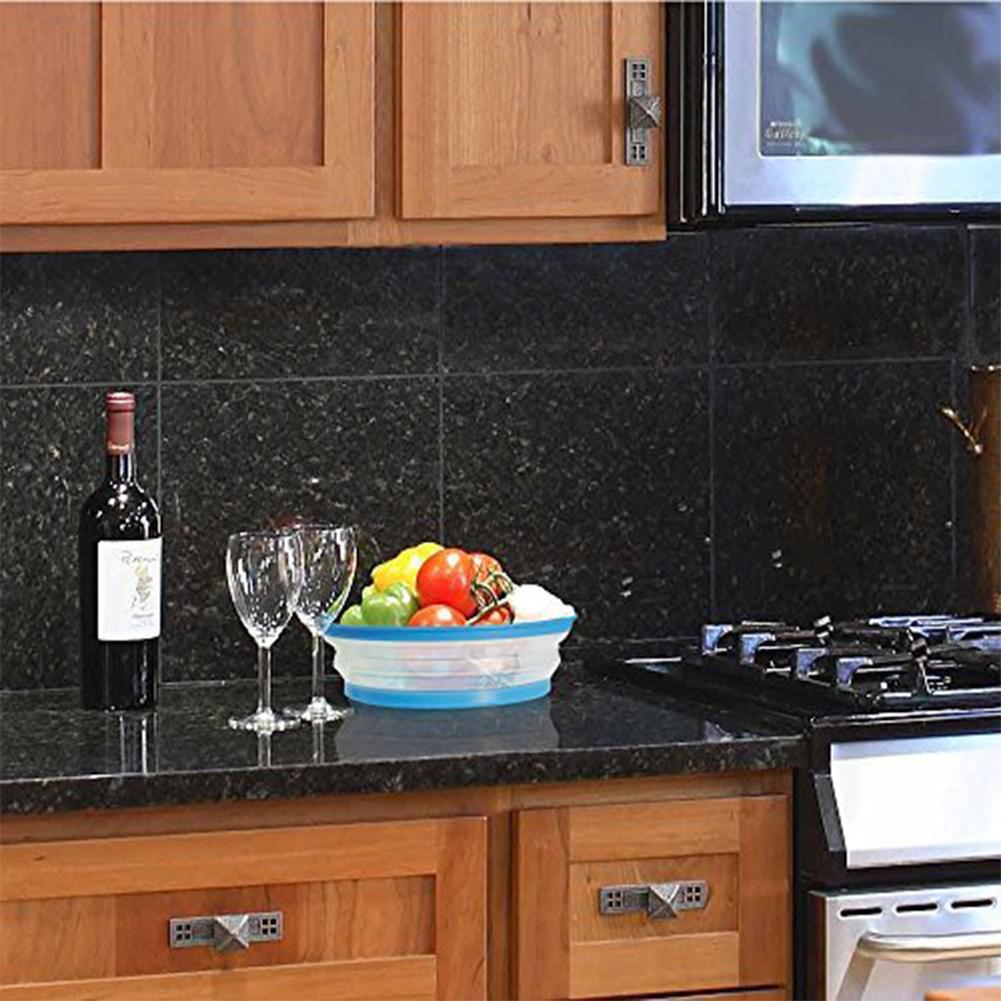 Silicone Collapsible Microwave Cover Lid Fruit Vegetables Colander Strainer