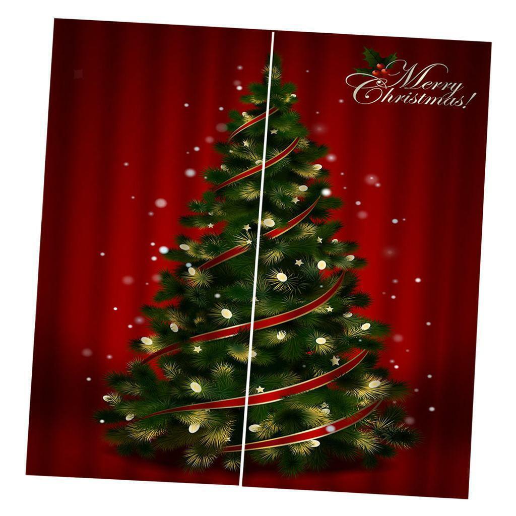 40x55" Christmas Curtains Set Bedroom Child Room Waterproof 2Panels Drapes
