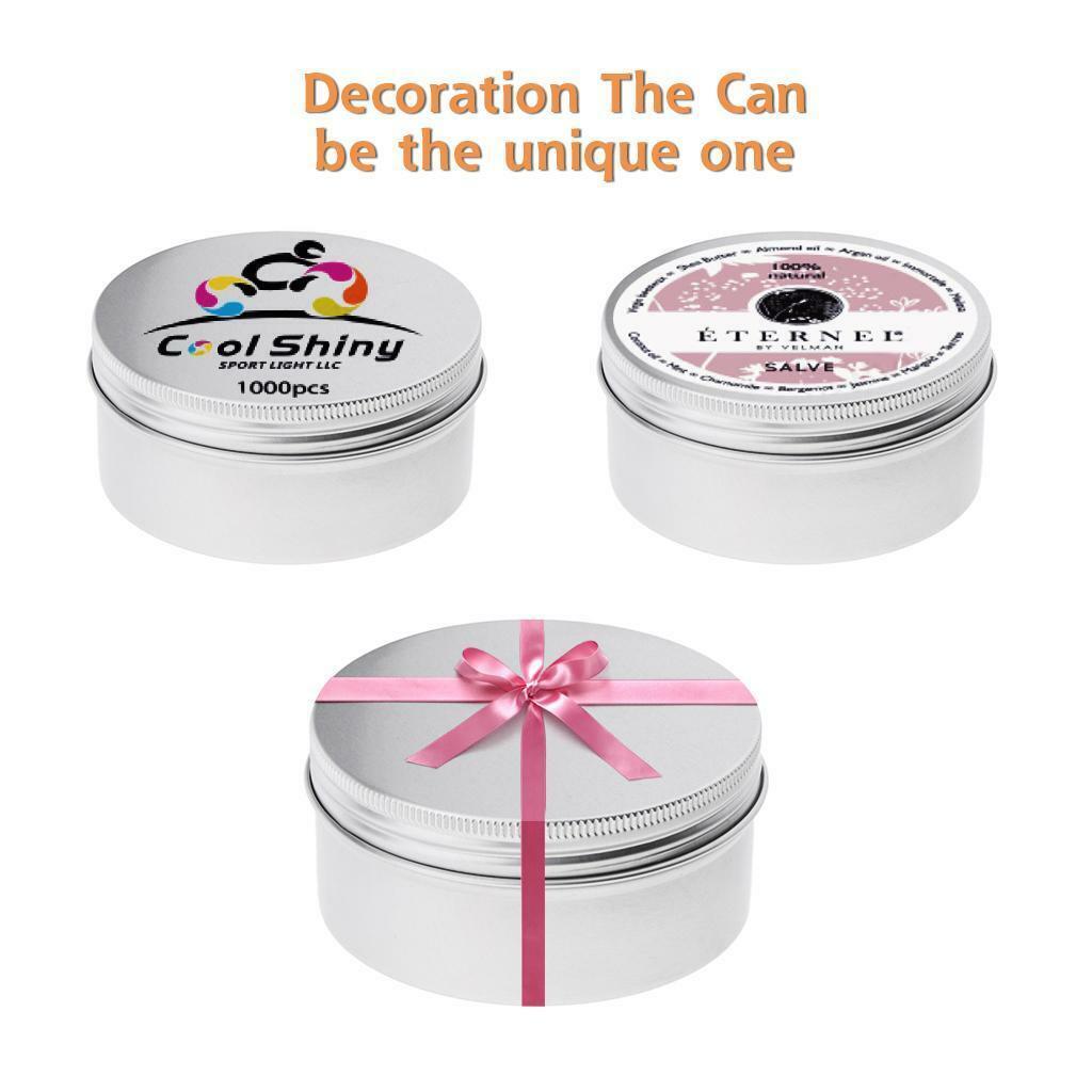 10Pcs Empty Cosmetic Pots Lip  candle Screw lid Jar Aluminium Tins 25ml