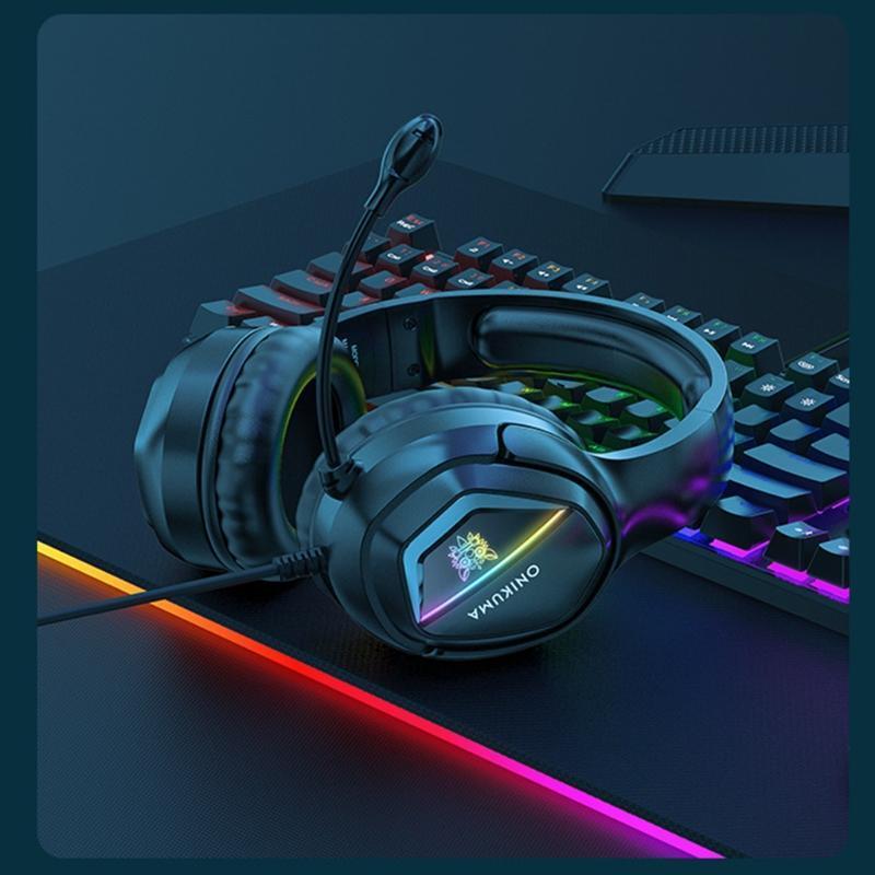 RGB Breathable Gaming Headset Headphone for Laptop Tablet Computer Mobile