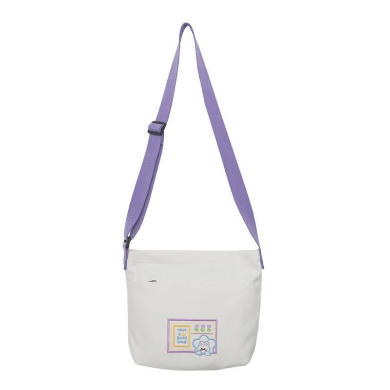 Cartoon Printed Messenger Bag Small Canvas Shoulder Bag Crossbody Bag for Girls
