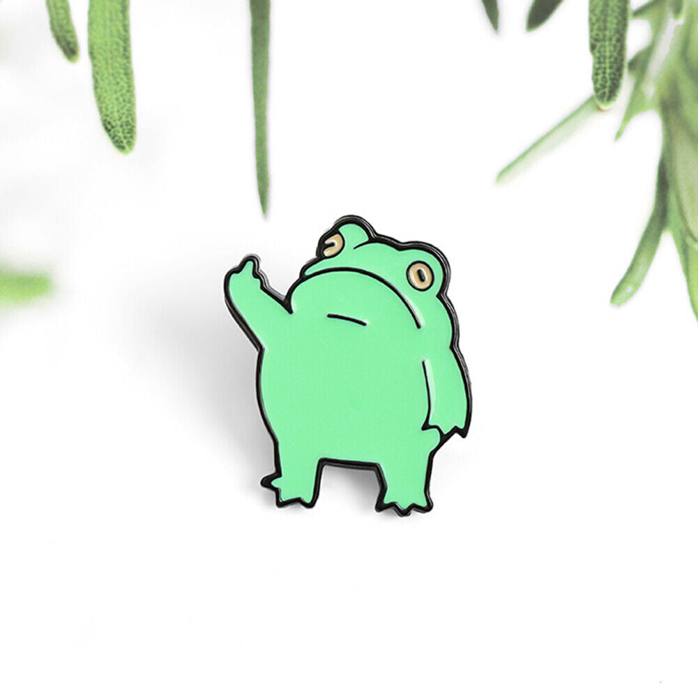 Naughty Frog Enamel Brooch Kid Backpack Badges Women Men Lapel Pins Jewelry