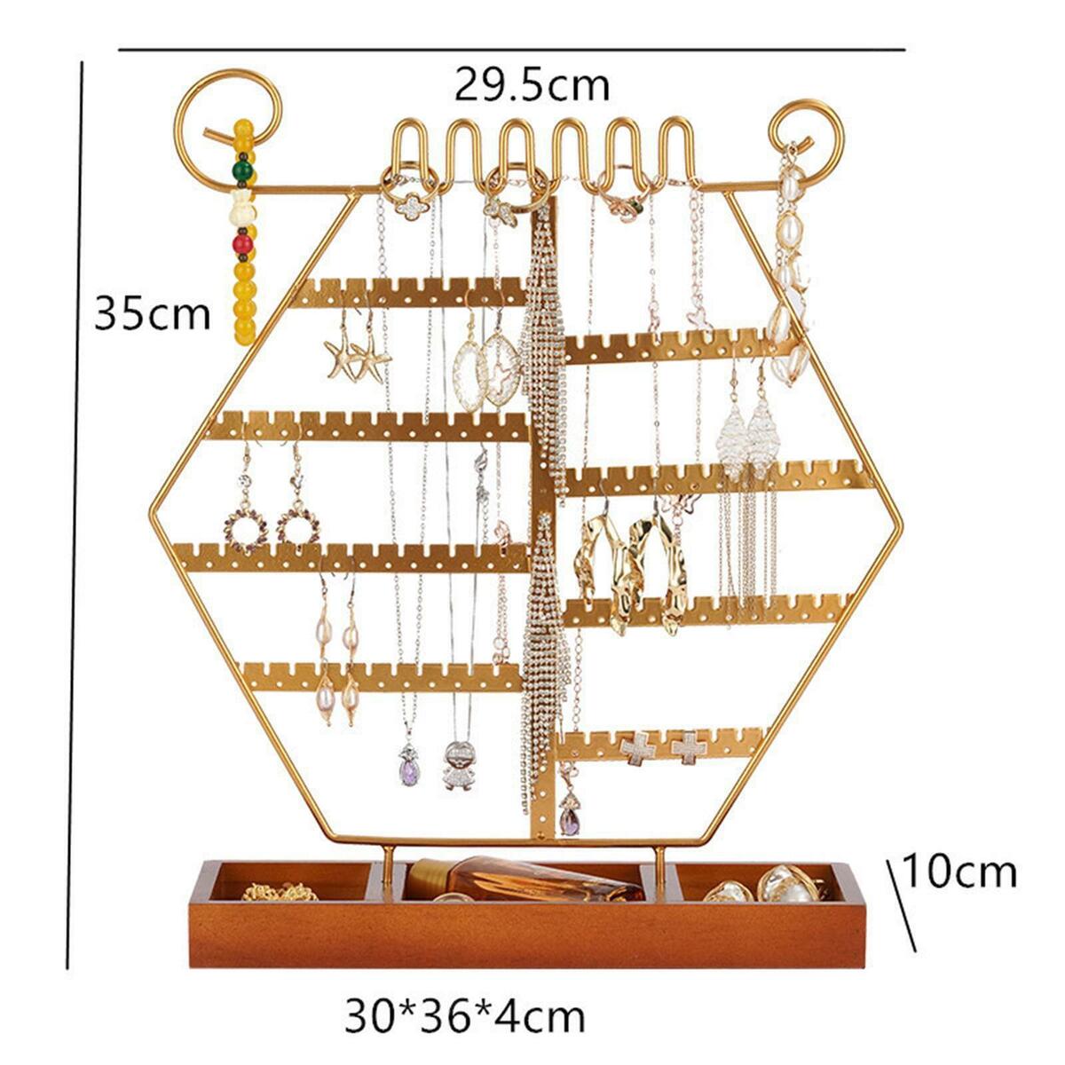 Jewelry Display Stand Nail Polish Chains Brooches with Jewelry Tray