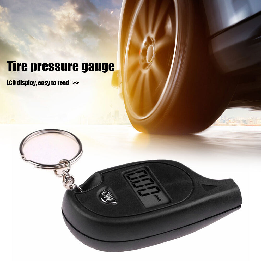 Mini LCD Digital Tire Pressure Gauge Keychain Car Tyre Air Pressure Gauge