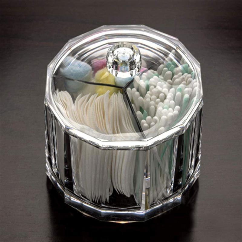Acrylic Round Candy Box with Lid Clear Storage Container Small Diamond Style