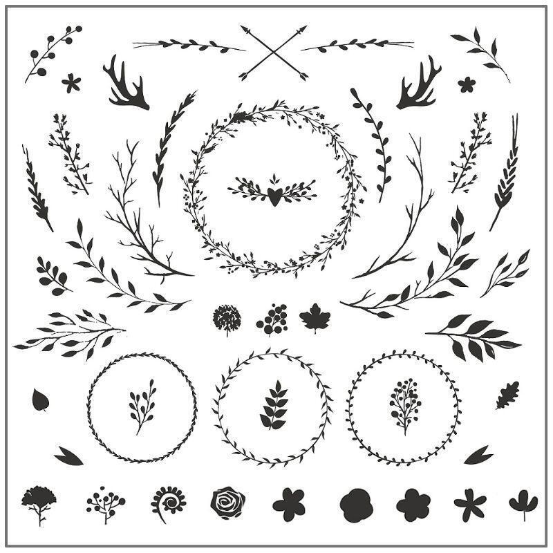 Garland Leaf Flower Silicone Stamp for DIY Greeting Cards Journaling Decorations