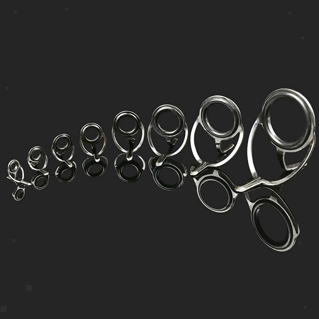 45Pieces Fishing Rod  Guides  Eye Rings Replacement Repair