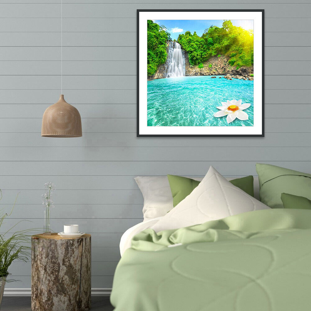 5D DIY Diamond Painting Waterfalls Full Drill Cross Stitch Scenery Picture