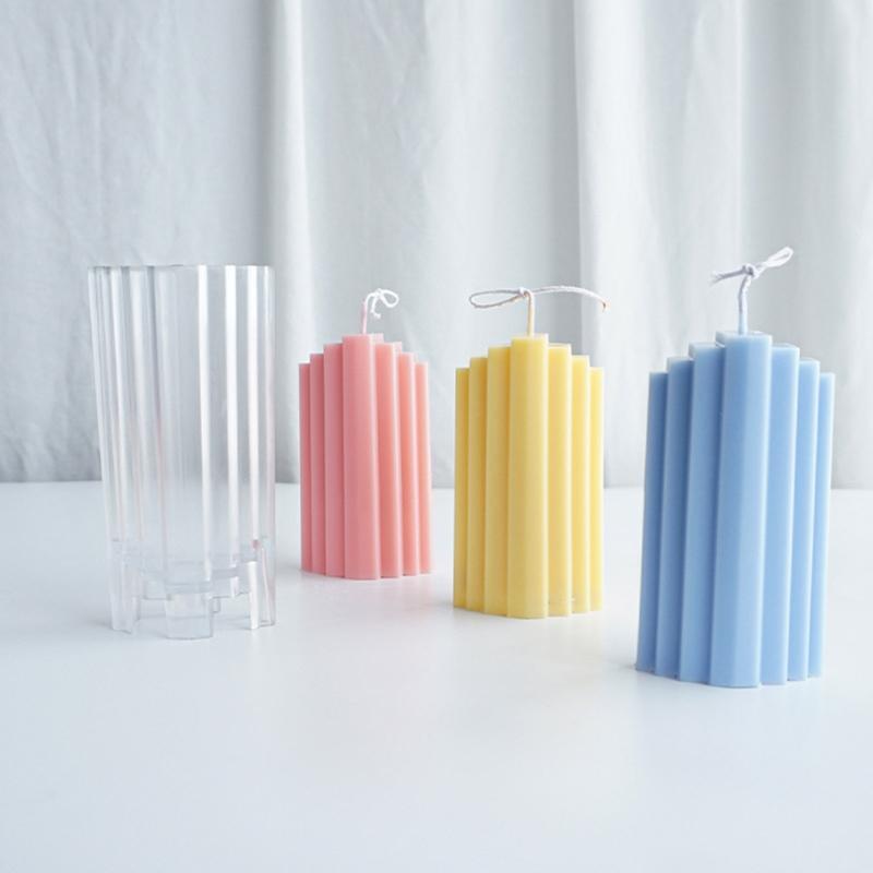 DIY Candle Plastic Mold Iceberg Trapezoidal Buildings Blocks Mould Tool