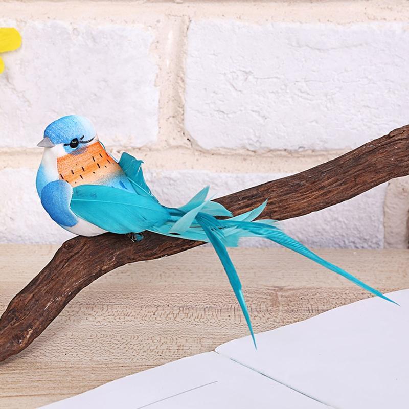 12 Pieces Simulation Foam Birds Exquisite Birds Ornament with Clips for Garden