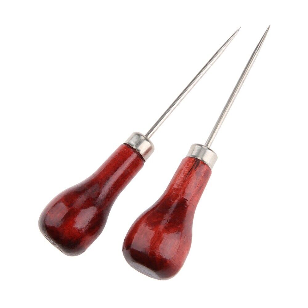 Wooden Metal Single Gourd Sewing Awls Excellent Addition for Leather Workshop