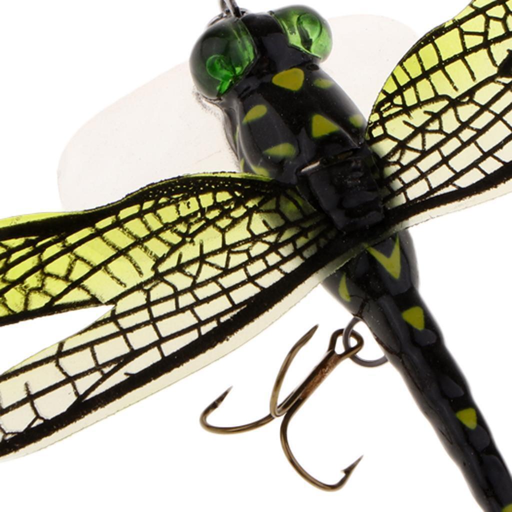 3x Long Tail Dragonfly Fly Fishing Lures Floating Topwater Bait for Bass