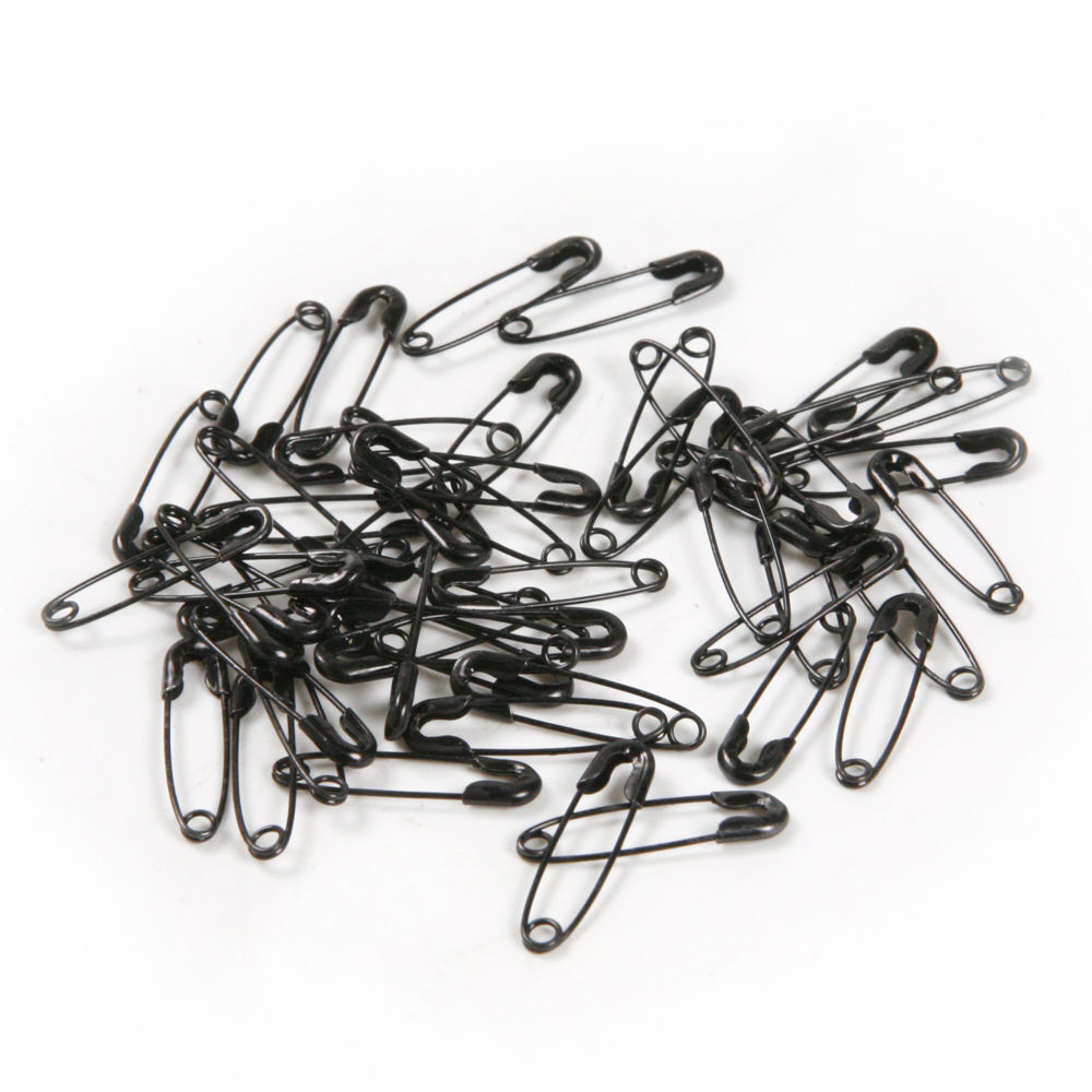 19mm 100pcs Safety Pins Black Sewing Craft Jewellery Baby Nappy Pins