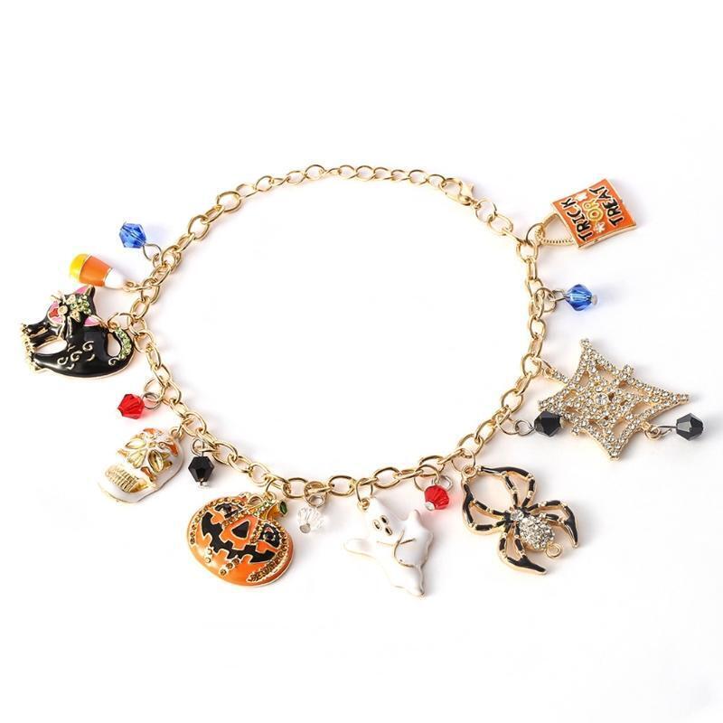 Spider Pumpkin Alloy Bracelet Halloween Bracelet Gifts Punk Charm Party Jewelry