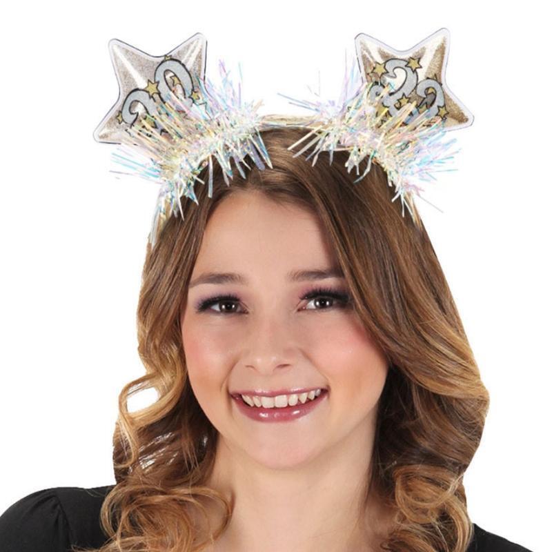2022 New Year Headbands Glitter Tinsel Hair Bands Creative Holiday Party Props