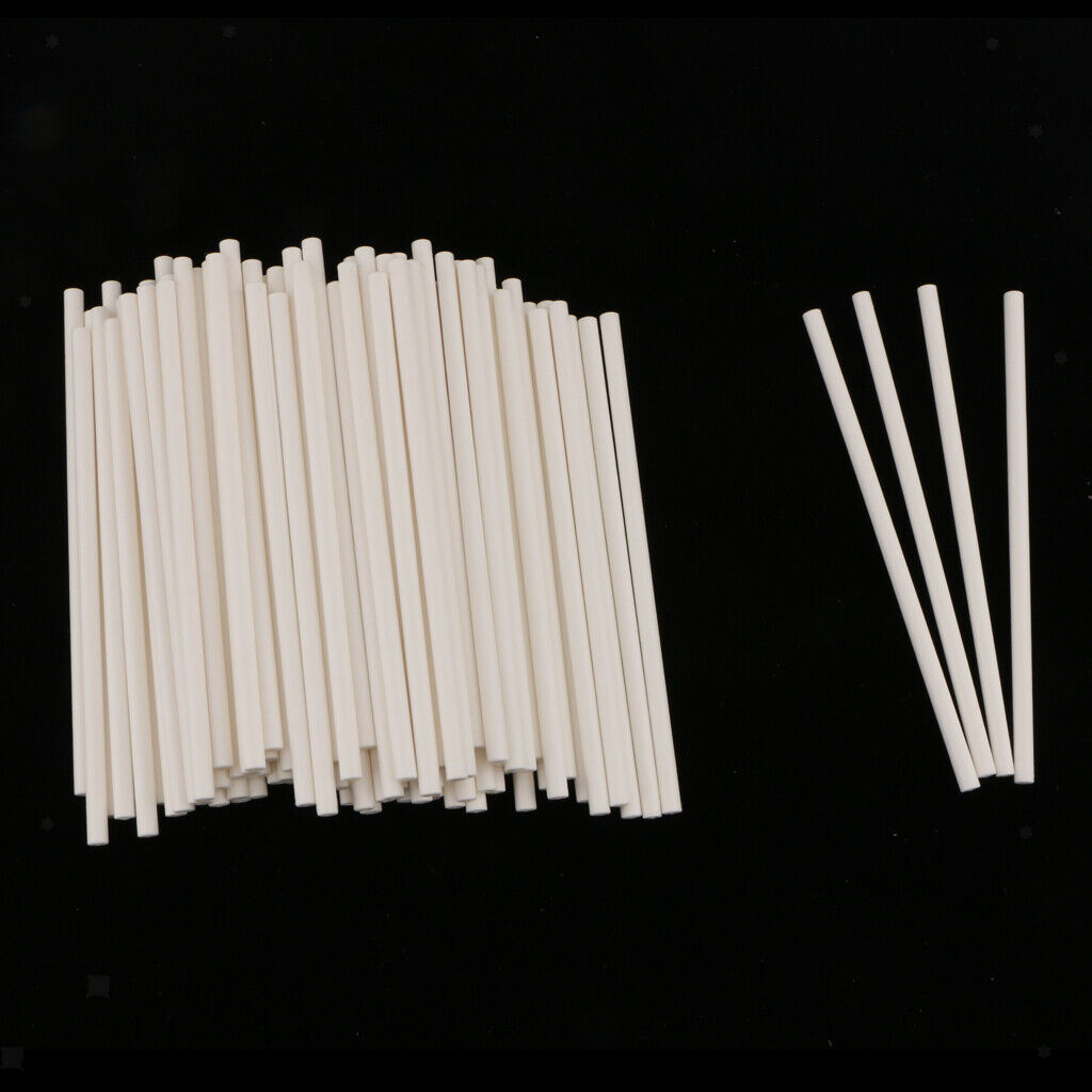 100x Paper Lollipop Sticks Oven Safe for Cake Top Lollies Moulds Crafts 10cm