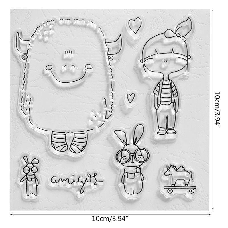 Bunny Girl Silicone Clear Seal Stamp DIY Scrapbooking Embossing Photo Album Card